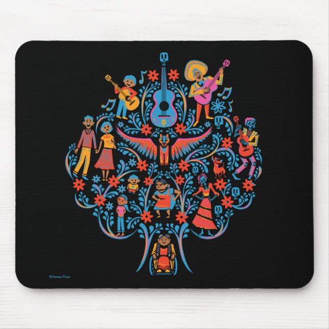 Disney Pixar Coco | Colorful Character Tree Mouse Pad (Front)