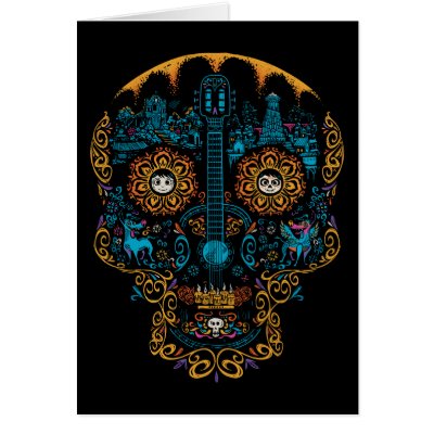 Disney Pixar Coco | Colorful Ornate Skull Guitar