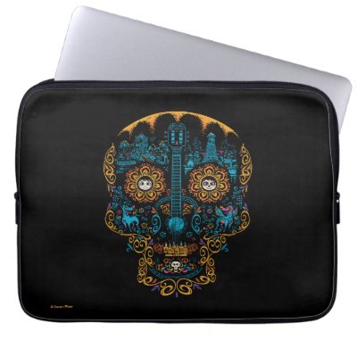 Disney Pixar Coco | Colorful Ornate Skull Guitar Laptop Sleeve