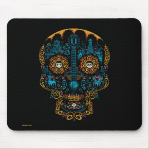 Disney Pixar Coco Colorful Ornate Skull Guitar Mouse Pad