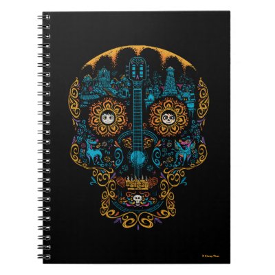 Disney Pixar Coco | Colorful Ornate Skull Guitar Notebook