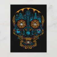 Disney Pixar Coco, Colorful Ornate Skull Guitar Throw Pillow, Zazzle