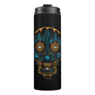 Disney Pixar Coco Colorful Ornate Skull Guitar Thermal Tumbler