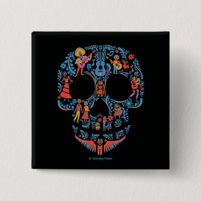Disney Pixar Coco | Colorful Sugar Skull Button
