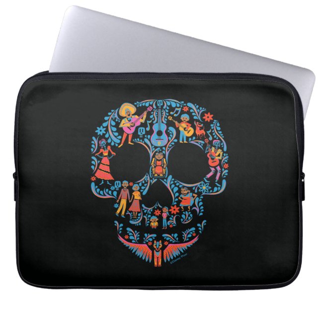 Disney Pixar Coco | Colorful Sugar Skull Laptop Sleeve (Front)