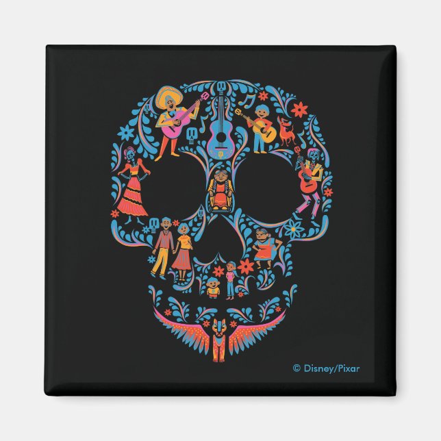 Disney Pixar Coco | Colorful Sugar Skull Magnet (Front)