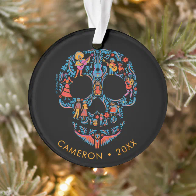 Disney Pixar Coco Colorful Sugar Skull Ornament Zazzle