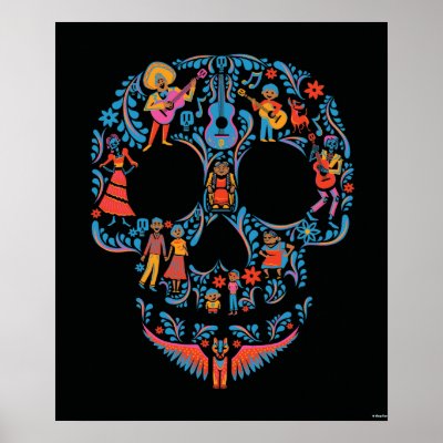Disney Pixar Coco | Colorful Sugar Skull Poster