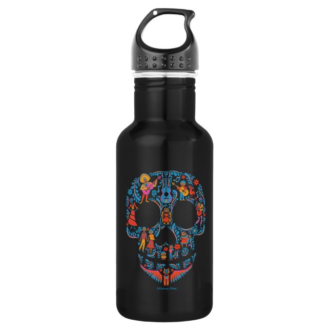 Disney Pixar Coco | Colorful Sugar Skull Water Bottle (Front)