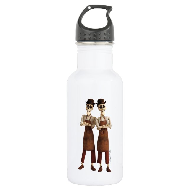 Disney Pixar Coco | Cool Twin Skeletons Stainless Steel Water Bottle (Front)