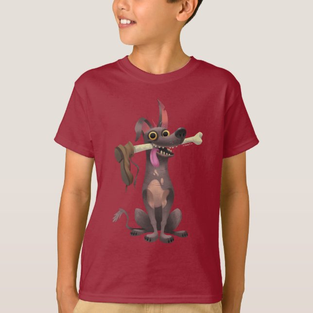 Disney Pixar Coco | Dante | Funny Bone with Shoe T-Shirt (Front)