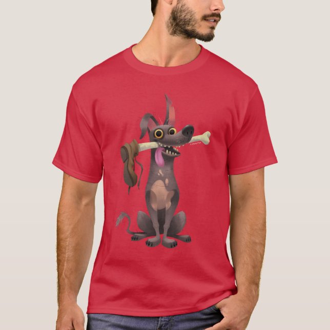 Disney Pixar Coco | Dante | Funny Bone with Shoe T-Shirt (Front)