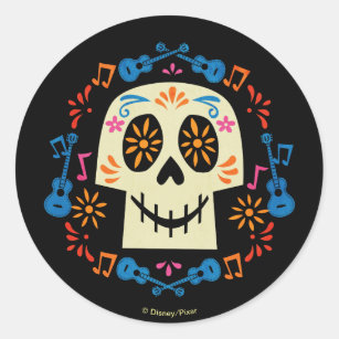 Disney Pixar Coco   Gothic Sugar Skull Classic Round Sticker