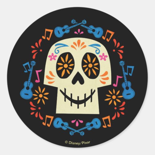 Disney Pixar Coco  Gothic Sugar Skull Classic Round Sticker