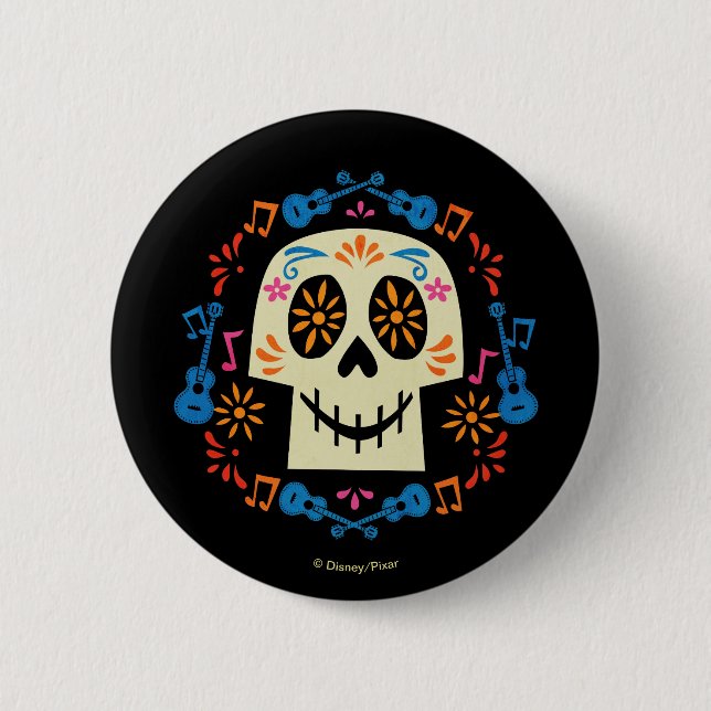 Disney Pixar Coco | Gothic Sugar Skull Pinback Button (Front)