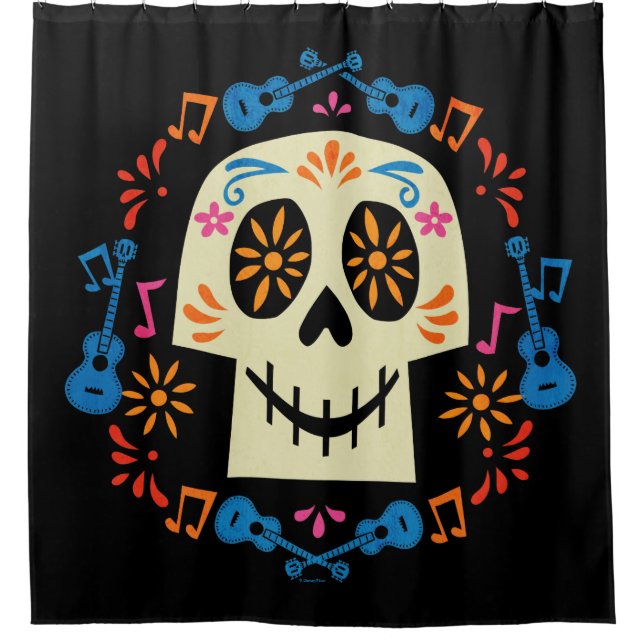 Disney Pixar Coco | Gothic Sugar Skull Shower Curtain (Front)