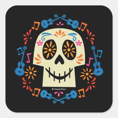 Disney Pixar Coco | Gothic Sugar Skull Square Sticker