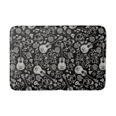 Disney Pixar Coco | Guitar &amp; Rose Pattern Bath Mat