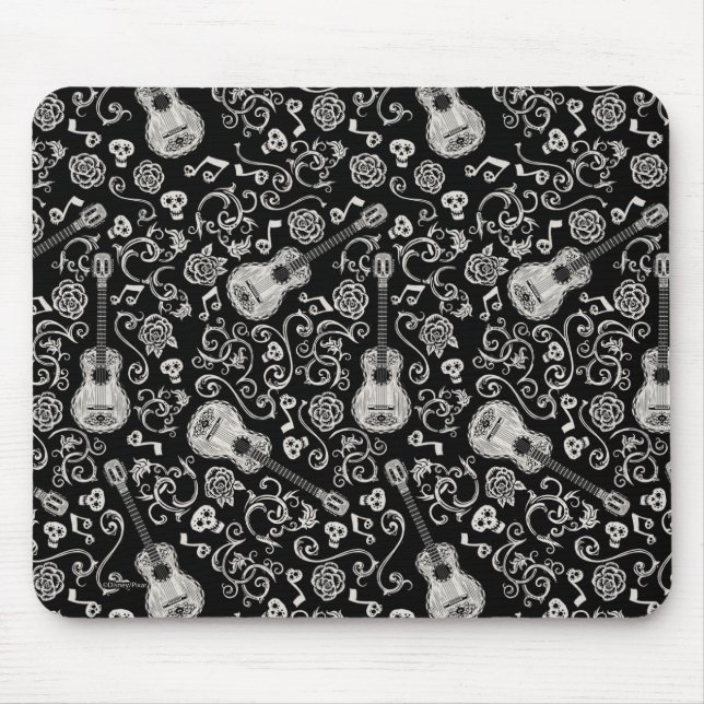 Disney Pixar Coco | Guitar & Rose Pattern Mouse Pad (Front)