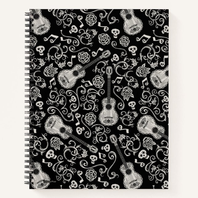 Disney Pixar Coco | Guitar & Rose Pattern Notebook (Front)