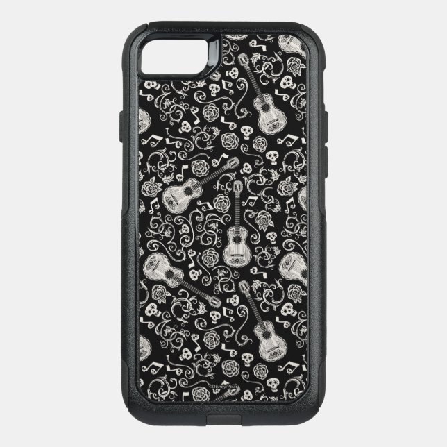 Disney Pixar Coco | Guitar & Rose Pattern Otterbox iPhone Case (Back)