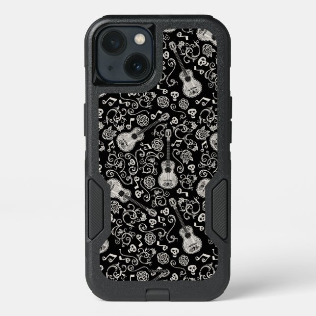 Disney Pixar Coco | Guitar & Rose Pattern Otterbox iPhone Case (Back)