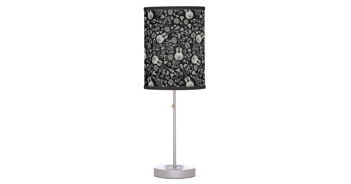 Disney Pixar Coco Guitar Rose Pattern Table Lamp Zazzle Com Disney Pixar Coco Guitar Rose, Disney Floor Lamp