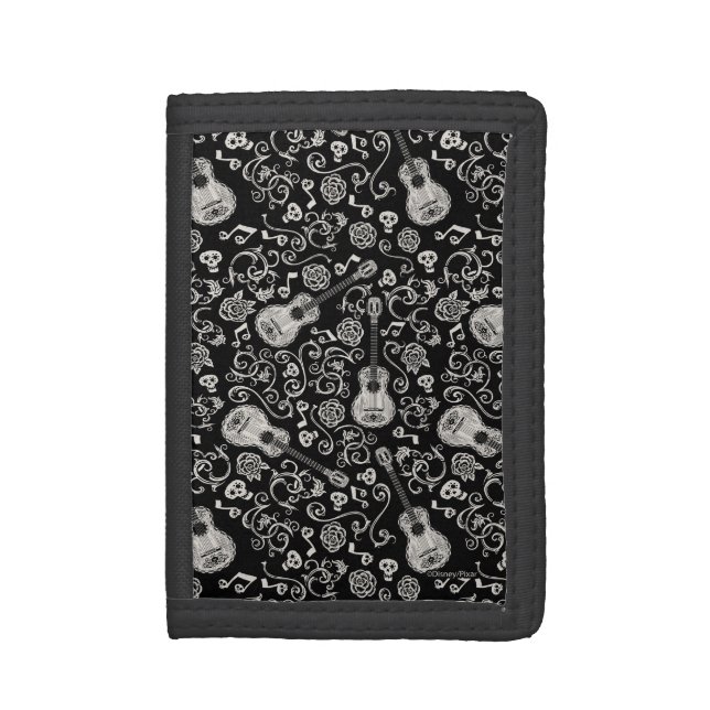 Disney Pixar Coco | Guitar & Rose Pattern Tri-fold Wallet (Front Vertical)