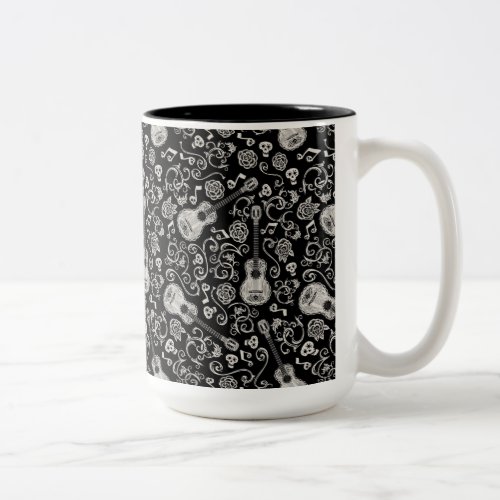 Disney Pixar Coco  Guitar  Rose Pattern Two_Tone Coffee Mug