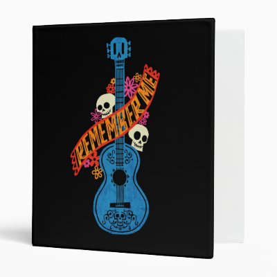 Disney Pixar Coco | Guitar Sugar Skulls Typography 3 Ring Binder
