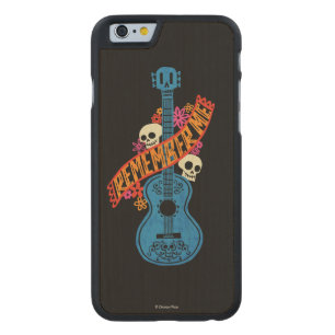 Disney Pixar Coco Guitar Sugar Skulls Typography Carved Maple iPhone 6 Case