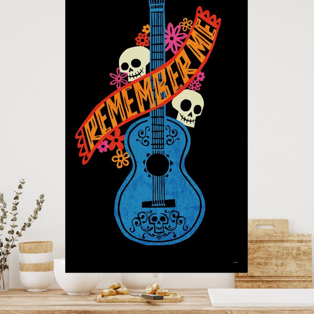 Disney Pixar Coco | Guitar Sugar Skulls Typography Poster | Zazzle