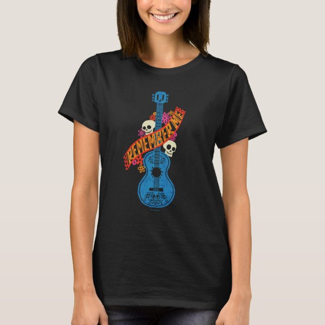 Disney Pixar Coco | Guitar Sugar Skulls Typography T-Shirt (Front)