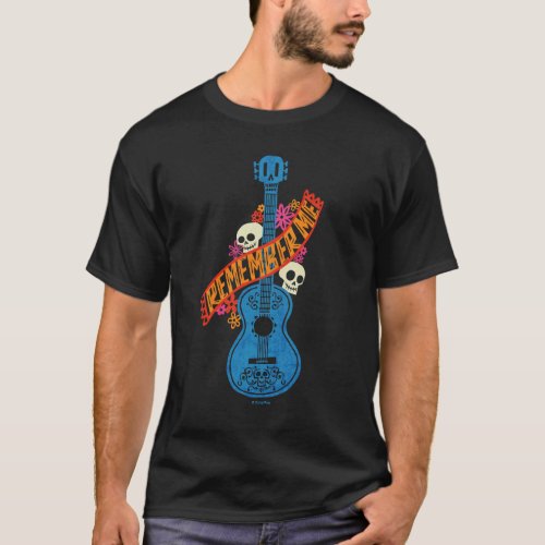 Disney Pixar Coco  Guitar Sugar Skulls Typography T_Shirt