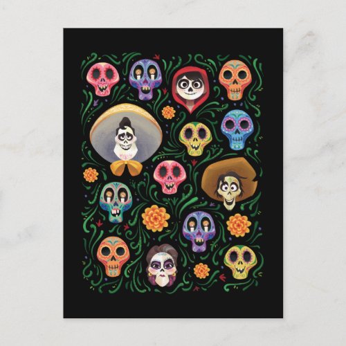 Disney Pixar Coco  Land of the Dead _ Sugar Skull Postcard