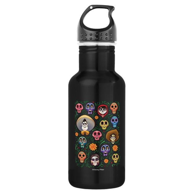 Disney Pixar Coco | Land of the Dead - Sugar Skull Stainless Steel Water Bottle (Front)