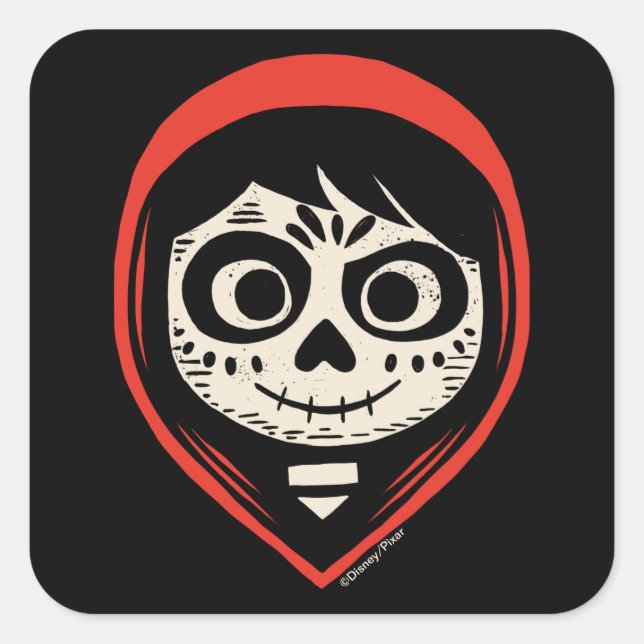 Disney Pixar Coco | Miguel  - Día de los Muertos Square Sticker (Front)