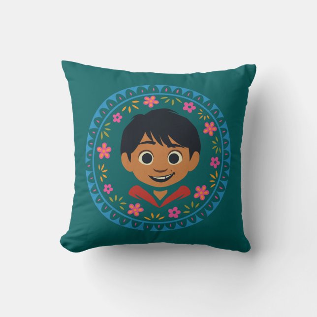 Disney Pixar Coco | Miguel | Floral Graphic Throw Pillow (Front)