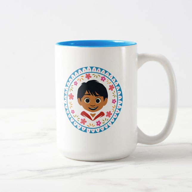 Disney Pixar Coco | Miguel | Floral Graphic Two-Tone Coffee Mug (Right)