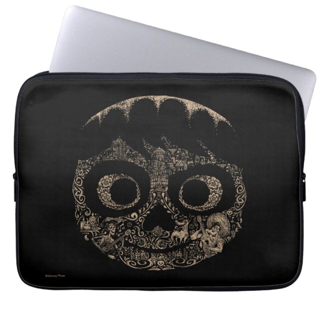 Disney Pixar Coco | Miguel | Ornate Skull Graphic Laptop Sleeve (Front)