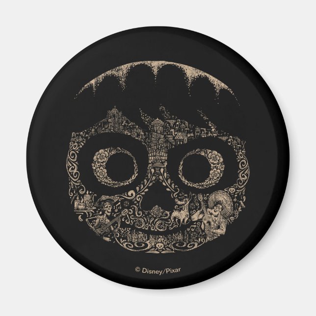 Disney Pixar Coco | Miguel | Ornate Skull Graphic Magnet (Front)