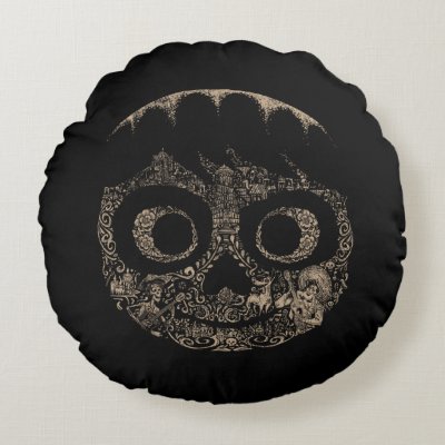 Disney Pixar Coco | Miguel | Ornate Skull Graphic Round Pillow