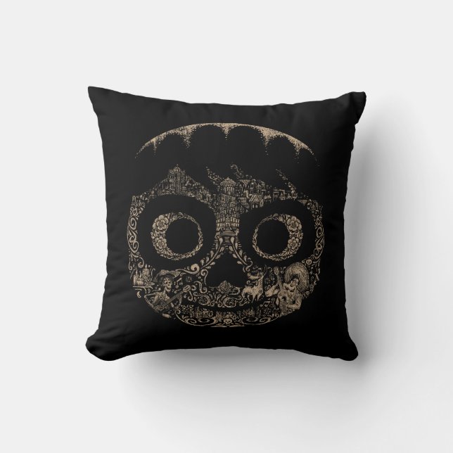 Disney Pixar Coco | Miguel | Ornate Skull Graphic Throw Pillow (Front)