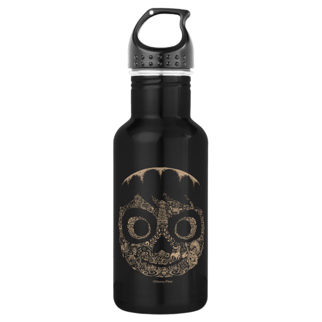 Disney Pixar Coco | Miguel | Ornate Skull Graphic Water Bottle (Front)