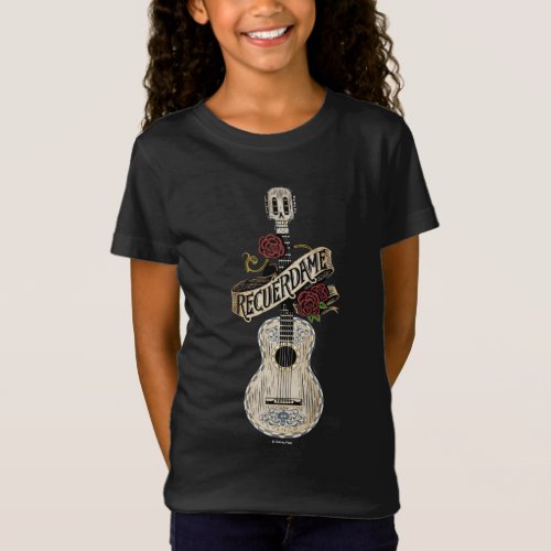 Disney Pixar Coco  Rustic Recuerdame Guitar T_Shirt