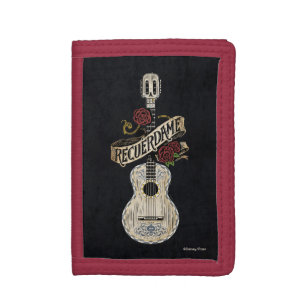Disney Pixar Coco Rustic Recuerdame Guitar Tri-fold Wallet