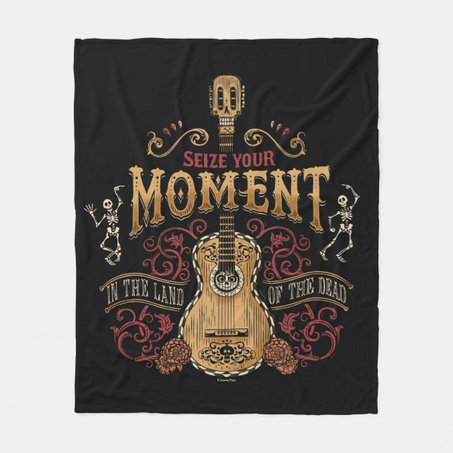 Disney Pixar Coco | "Seize Your Moment" Quote Fleece Blanket (Front)