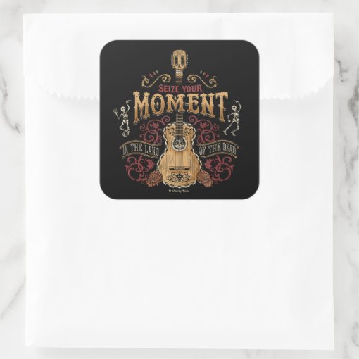 Disney Pixar Coco | "Seize Your Moment" Quote Square Sticker | Zazzle