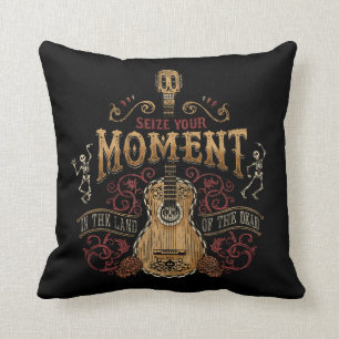 Disney Pixar Coco   "Seize Your Moment" Quote Throw Pillow