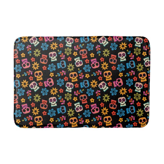 Disney Pixar Coco | Sugar Skull & Floral Pattern Bathroom Mat (Front)